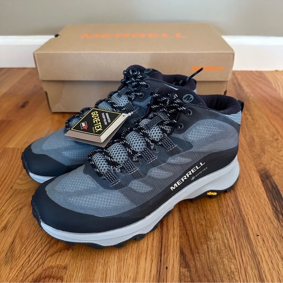 Merrell Women's Moab Speed GTX Mid Hiking Boots in Navy Size 8 - Picture 10 of 10